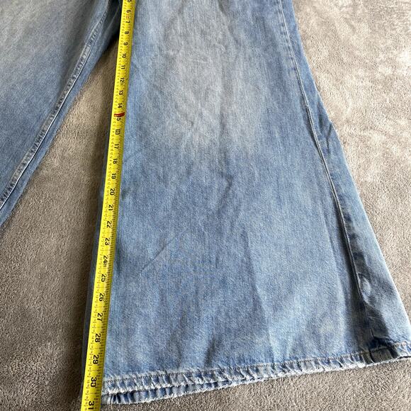 Denim & Co Super Wide Leg Light Wash Jeans Women's 12 Baggy Y2K Style Skater - Picture 8 of 12